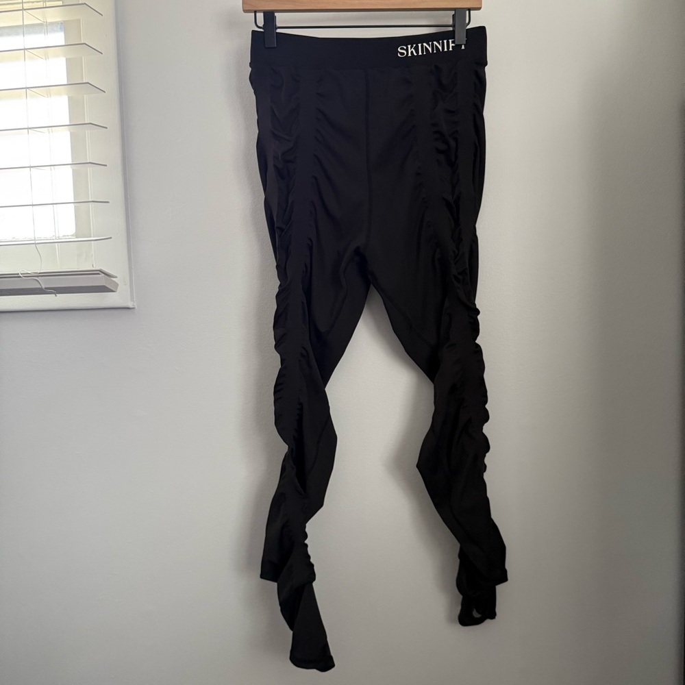 Skinnify XXL Resistance Band Leggings Black Workout Active Stretch Gym Train